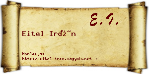 Eitel Irén névjegykártya